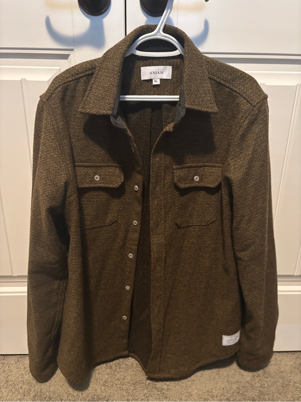 Men's Anián Berlino Button-Up Wool Shirt in Goldmine